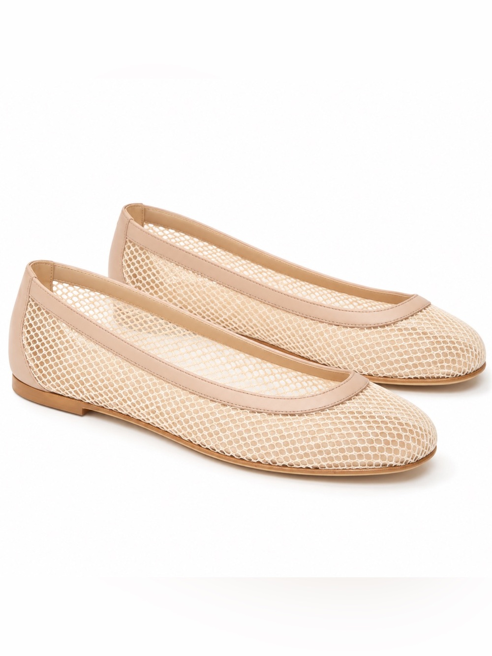 M. Gemi Contessa Mesh Ballet Flats Nude Natural Net Size 37.5 / US 7.5 Italy